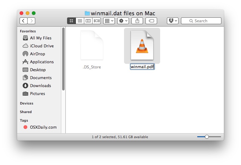 file extension for mac outlook
